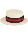Scala Men's Straw Boater Hat In White