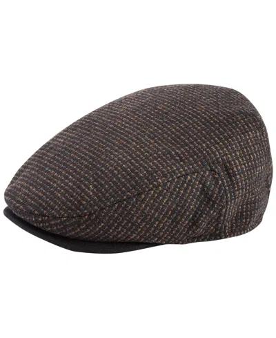 Scala Men's Tweed Ivy Cap In Black,brown