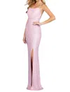 Scala Open Back Sequin Evening Gown In Petal In Pink