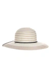 Scala Ribbon Straw Floppy Hat In Brown