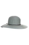 Scala Ribbon Straw Floppy Hat In Green