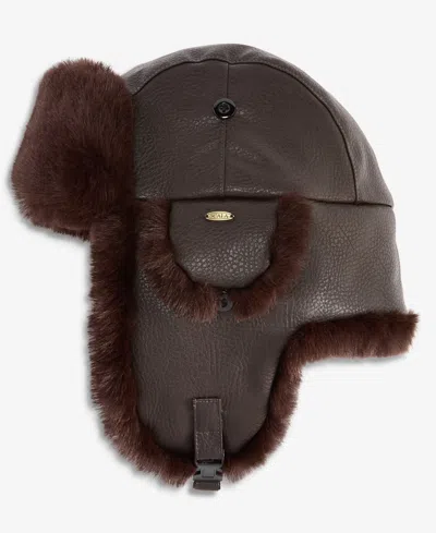 Scala Stetson Men's Faux-leather Trapper Hat In Brown