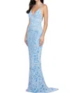 Scala Women's Gown In Dolphin/pearl Color In Blue