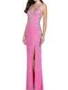 Scala Women's Gown In Straberry Silver In Multi
