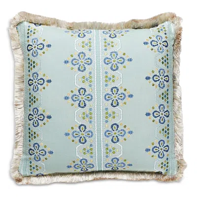 Scalamandre Imogen Embroidery Decorative Pillow, 18 X 18 In Seabed