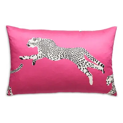 Scalamandre Leaping Cheetah Lumbar Decorative Pillow, 22 X 14 In Bubblegum