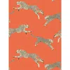 Scalamandre Leaping Cheetah Wallcovering In Orange