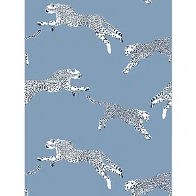 Scalamandre Leaping Cheetah Wallcovering In Cloud Nine