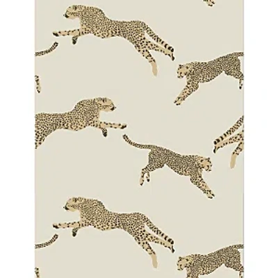 Scalamandre Leaping Cheetah Wallcovering In Dune