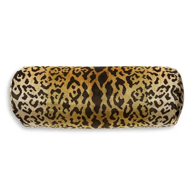 Scalamandre Leopardo Bolster Decorative Pillow, 21 X 7 In Multi