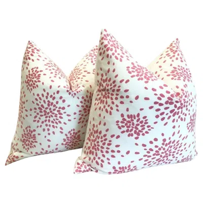 Pre-owned Scalamandre Pair Of  "fireworks" In Cupcake Pink Pillows