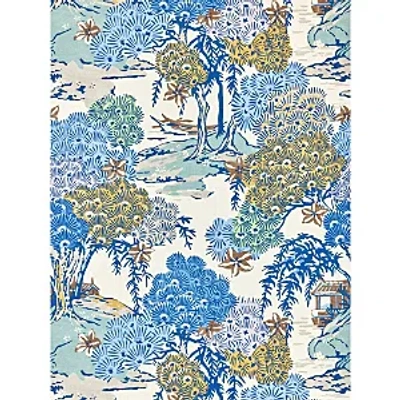 Scalamandre Sea Of Trees Wallcovering In Blue Ridge