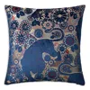 Scalamandre Siberian Tiger Decorative Pillow, 22 X 22 In Sapphire Flame
