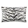 Scalamandre Tigre Lumbar Decorative Pillow, 22 X 14 In White/black