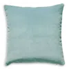 Scalamandre Torino Velvet Decorative Pillow, 22 X 22 In Aquamarine