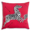 Scalamandre Zebra's Decorative Pillow, 22 X 22 In Masai Red