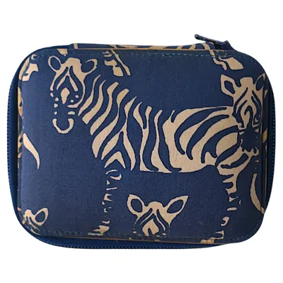 Pre-owned Scalamandre Zebra Jewelry Trinket Box In Purple
