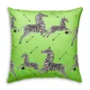 Scalamandre Zebra's Petite Decorative Pillow, 22 X 22 In Lime