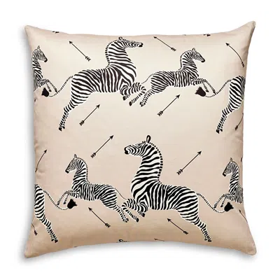 Scalamandre Zebra's Petite Decorative Pillow, 22 X 22 In Sand