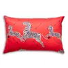 Scalamandre Zebra's Petite Lumbar Decorative Pillow, 22 X 14 In Masai Red