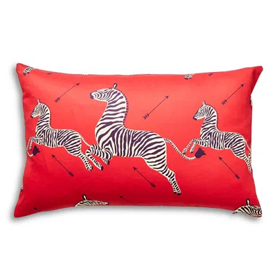 Scalamandre Zebra's Petite Lumbar Decorative Pillow, 22 X 14 In Masai Red