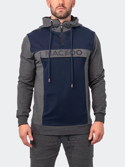 Scaling Hoodie Square Grey In Blue