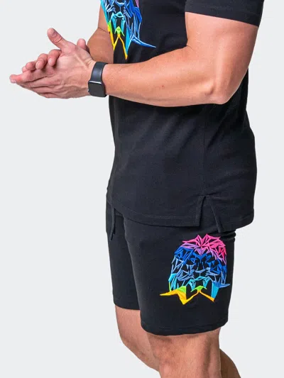 Scaling Shorts Neon Black In Blue