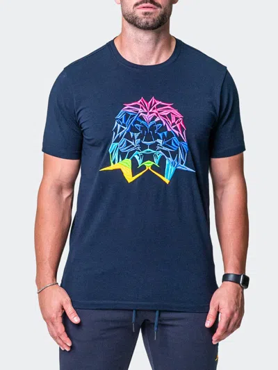 Scaling Tee Neon Navy In Blue