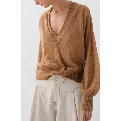 Scalpers Alpaca V Jumper In Brown