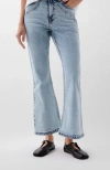 Scalpers Ankle Stitching Denim Pant In Blue