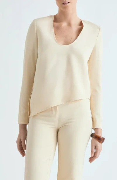 Scalpers Asymmetrical Fluid Top In Neutral