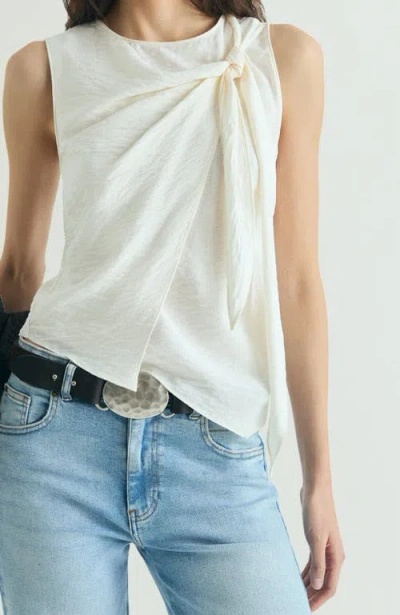Scalpers Asymmetrical Knot Top In White