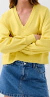 Scalpers Basic V Fade Sweater In Yellow