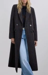 Scalpers Bluecheck Coat In Black