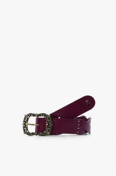 Scalpers Braid Belt In Burgundy