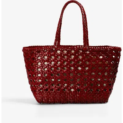 Scalpers Braided Leather Bag In Red