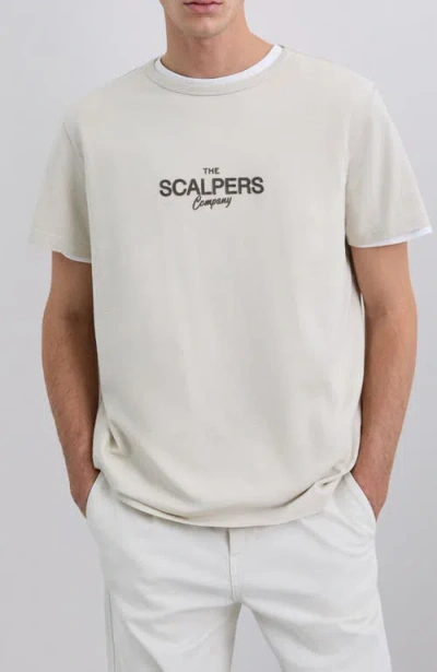 Scalpers Brand Tee In Neutral