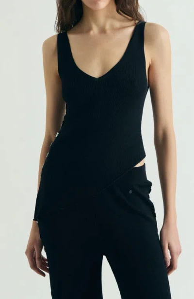 Scalpers Buttons Knit Top In Black