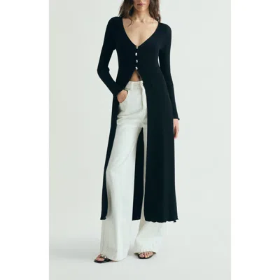 Scalpers Buttons Long Knit Cardigan In Multi