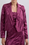 Scalpers Camou Velvet Blazer In Purple