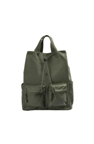 Scalpers Canvas Drawstring Backpack In Green