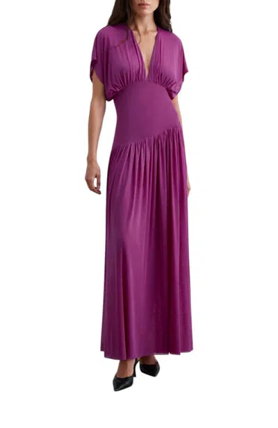 Scalpers Chiffon Maxi Dress In Fucsia