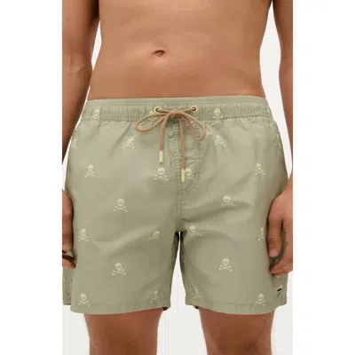 Scalpers Classic Skull Swimsuit In Neutral