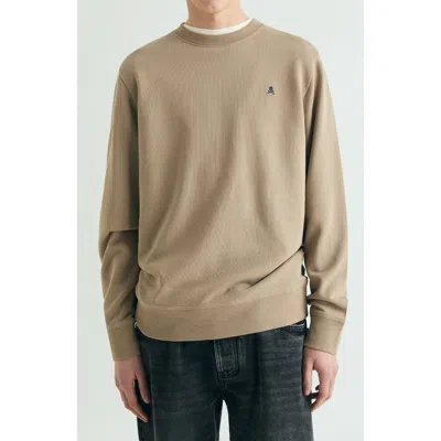 Scalpers Contrast Embroidered Sweatshirt In Neutral