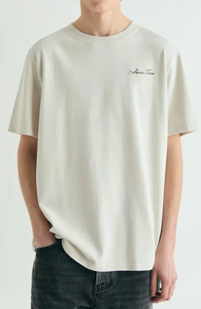 Scalpers Contrasting Embroidered T-shirt Relaxed In White