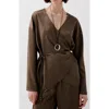 Scalpers Crinkle Kaftan In Brown