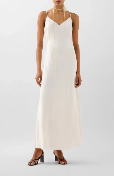 Scalpers Crinkle Slip Dress In White