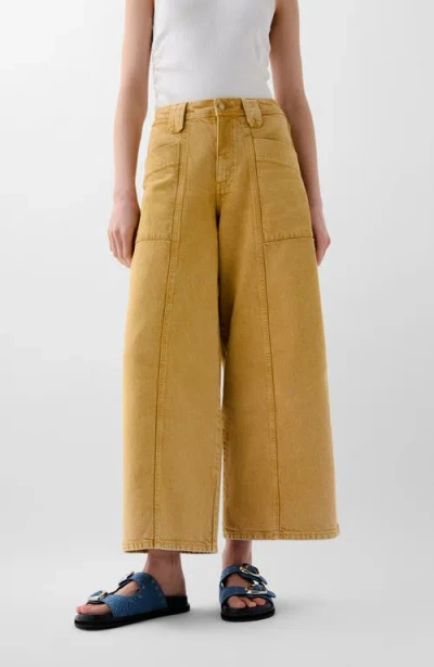 Scalpers Culotte Washed Denim Pant In Green