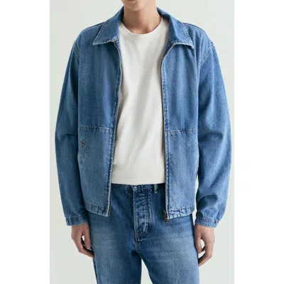 Scalpers Denim Bomber Jacket In Blue
