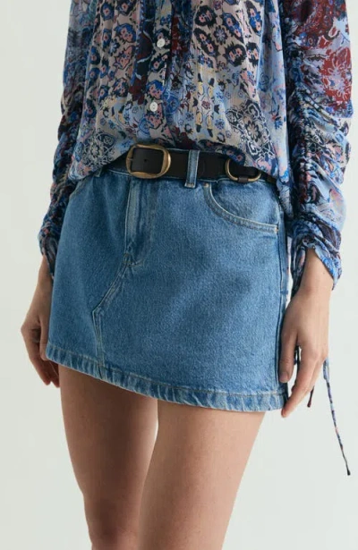 Scalpers Denim Mini Skirt In Blue